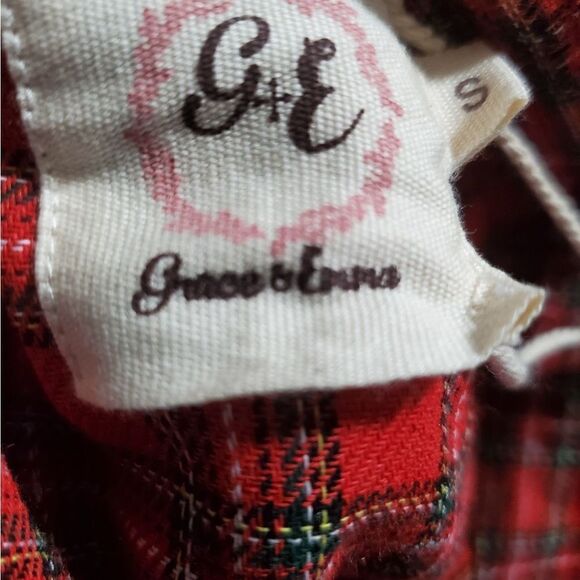 Grace & Emma NWT Plaid & Sequence Shirt Size Small - Picture 9 of 10